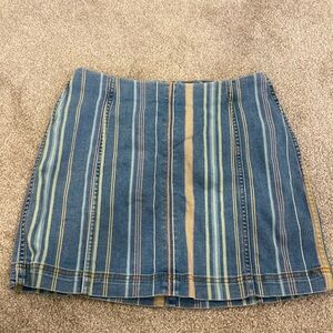 Striped Jean Skirt